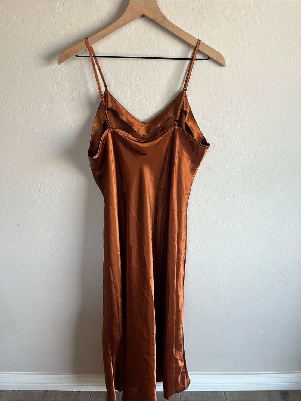VTG Judith Hart Women’s L Copper Satin Slip Dress Nightgown Bridal Lingerie Y2K - Picture 4 of 5